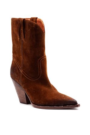 Stivaletto Texano in camoscio marrone ELENA IACHI | E3999COGNAC